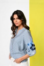 587 blouse borduur navy